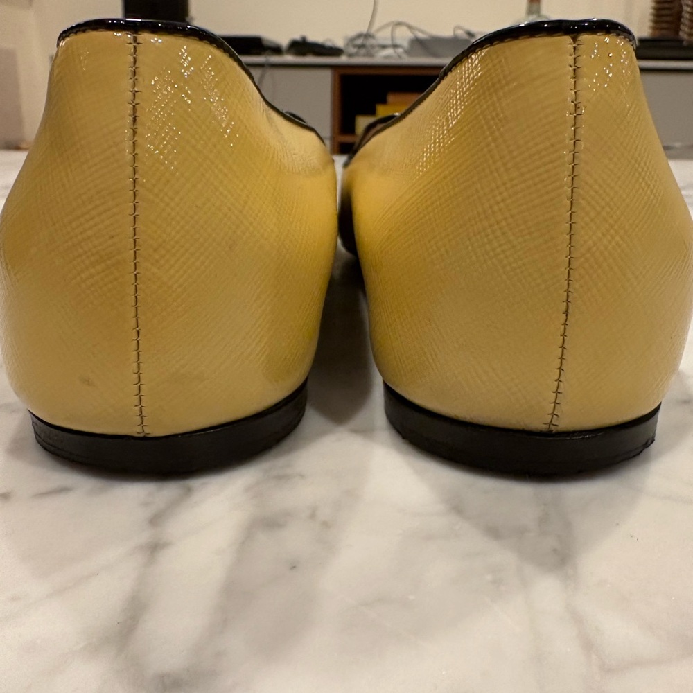 Prada Yellow Flats Sleek Minimalist Design - Picture 7 of 11